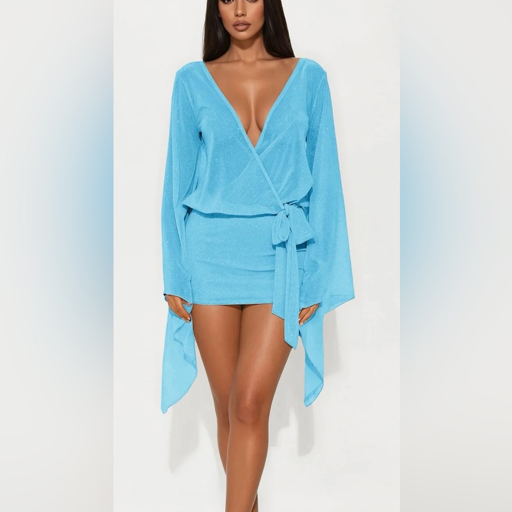 Gordana Glitter Mesh Mini Dress